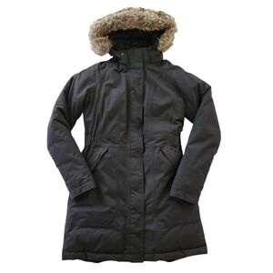 The North Face Down Arctic HyVent Hooded Parka Coat Jacket Black Women's Small